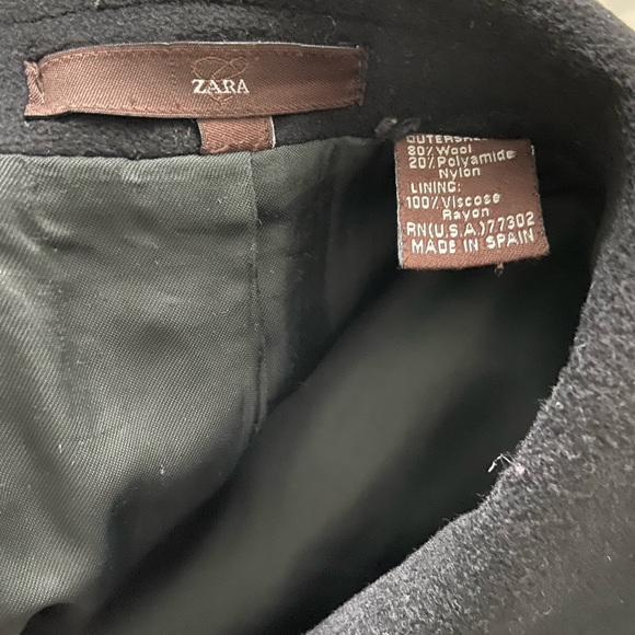 Mens Medium Zara Long Wool Jacket - Picture 2 of 3
